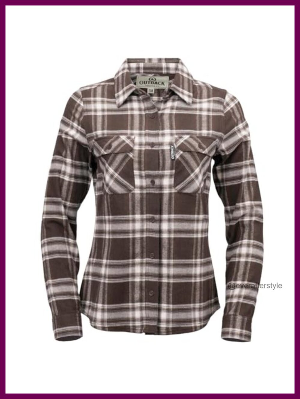 Women's 100% Cotton Plaid Button-Down Western Shirt Long Sleeve